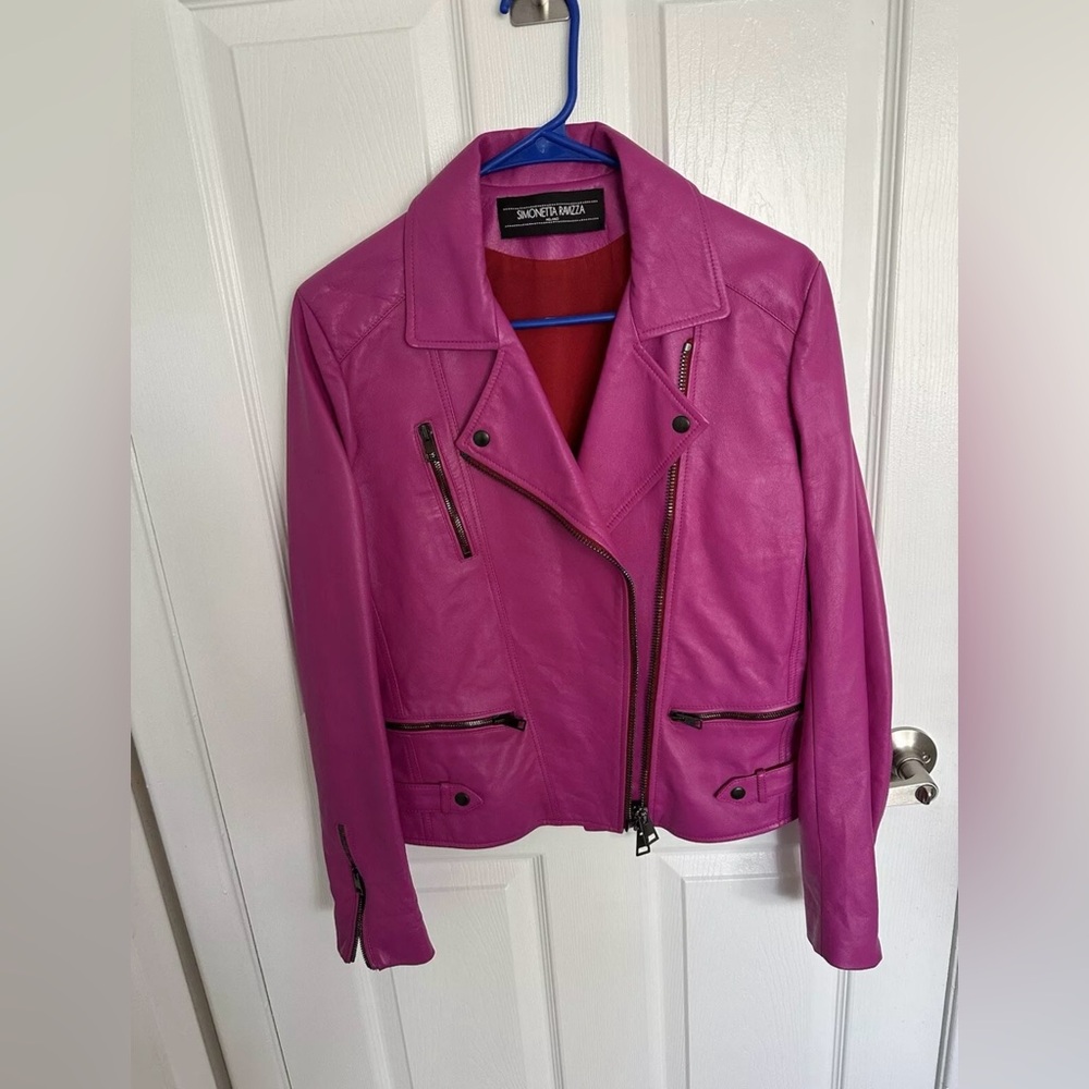 Simonetta Ravizza Milano Leather Jacket Pink